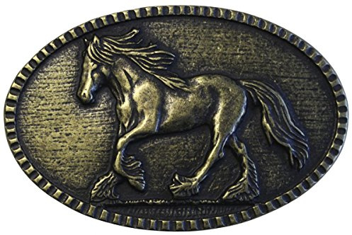 BELTINGER Gürtelschnalle Pferd 4,0 cm | Buckle Wechselschließe Gürtelschließe Reitaccessoires 40mm Massiv | für Reit-Outfit