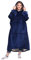 Waitu Übergroße tragbare Decke, Sweatshirt, Geschenke für Damen und Herren, weiche Sherpa-Decke, Hoodie mit Ärmeln und Tasche, warme Körperdecke, Robe – Marineblau