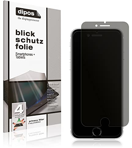 dipos I Blickschutzfolie kompatibel mit Apple iPhone SE 3.Gen (2022) Display-Schutzfolie matt mit 4-Wege Sichtschutz-Effekt (bewusst Kleiner als das Glas, da Dieses gewölbt ist)
