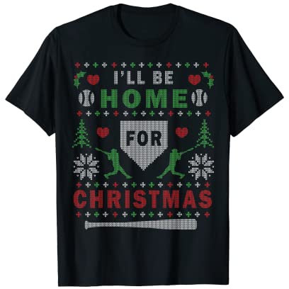 Premium Baseball hässliche Weihnachtspullover Muster T-Shirt