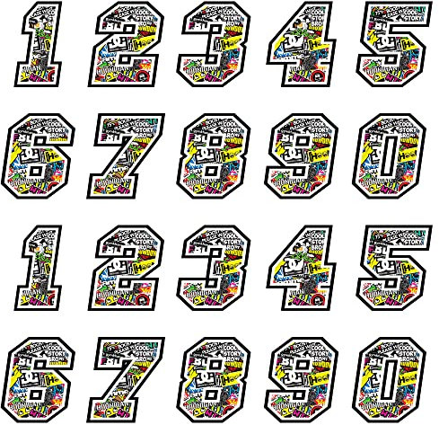 GamesMonkey Race Numbers Sticker Kit 20 Stück Cross Race Track Auto-Motorrad-Aufkleber (14 cm, Sticker Bomb)