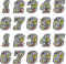 GamesMonkey Race Numbers Sticker Kit 20 Stück Cross Race Track Auto-Motorrad-Aufkleber (14 cm, Sticker Bomb)