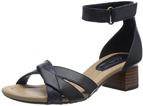 Clarks Femme Desirae Lily Sandales, Cuir Bleu Marine, 37 EU