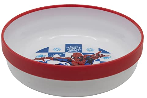 Cuenco infantil reutilizable bicolor con base antideslizante de Spider-man