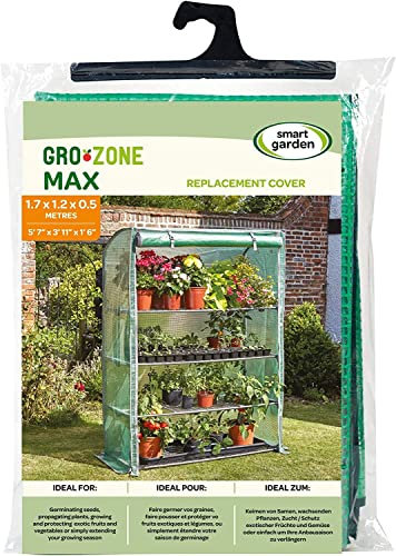 Garden Mile Greenhouse Cover Replacement Plant Protection GroZone Max Heavy Duty Reinforced PE Polytunnel Cover with Roll-Up Zipper Door *COVER ONLY*