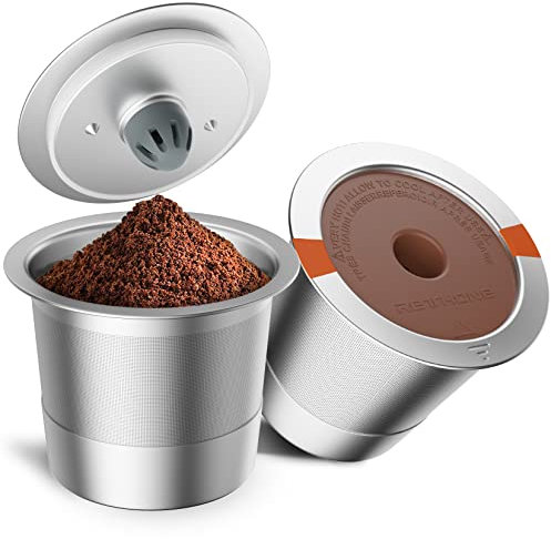 RETHONE Reusable K Cups Coffee Filter, Stainless Steel K Cup Reusable Coffee Pods Filters for Keurig 1.0 & 2.0 Coffee Makers BPA-Free Refillable Coffee Filters (2 Packs)