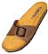 GONKOS®, Sandalias de Piel con Plantilla de Corcho, Piel Autentica, Corcho Natural, Hebilla ajustable, Sandalias de Pala para Mujer, Sandalias de Calidad Hechas en España, Color Marron Talla 44