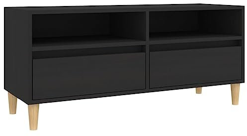 vidaXL Mueble de TV Madera contrachapada Negro 100x34,5x44,5 cm