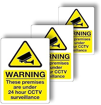 stcky 24 Hours CCTV Surveillance 20 x 15 cm (Pack of 3)