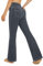 G4Free Yogahose Damen Schlaghose Yoga Stretch Hosen Damen Hohe Taille Bootcut Jeans Freizeithose Sporthose Lang Training Fitness Arbeit Grau,XL