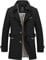 Gefomuofe Men's Trench Coat - Long Wool Coat Business & Casual Slim Fit, Windproof & Outdoor, Black, L