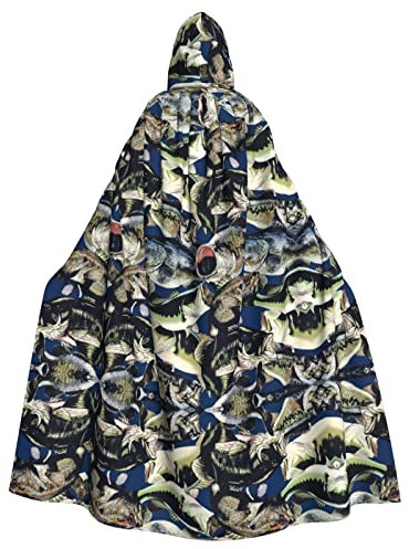 RFSHOP Beautiful White Swans on The Lake printed Unisex Adults Long Hooded Cloak Cape for Halloween carnival Cosplay Costumes,w