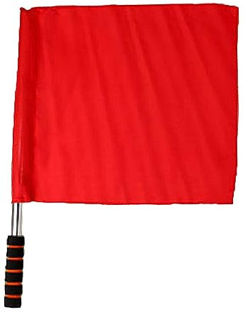 LOVIVER Bandiera Dell'arbitro Bandiera di Sicurezza Stradale Bandiera di Segnalazione con Asta in Acciaio Inossidabile Bandiera a Mano per Allenamento di Pall, Rosso