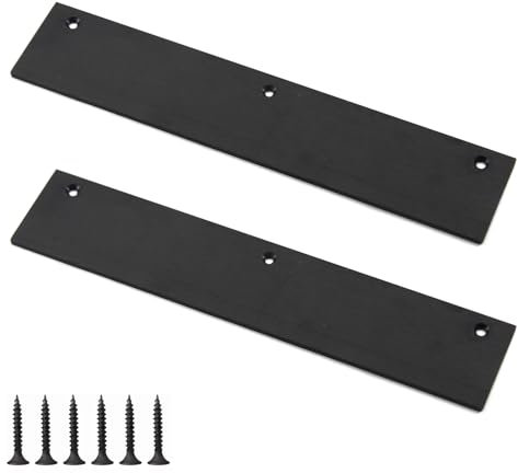 SeeRaphee Lot de 2 plaques décoratives en alliage d'aluminium massif de 35 cm - Noir - Pour porte - Poignée invisible - Poignee de meuble - Pour armoire