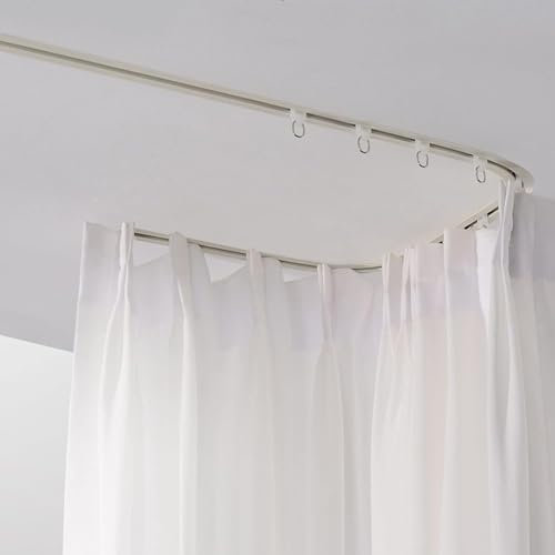 Weiße flexible, biegbare Vorhangschiene eingebettet, unsichtbare verschiebbare Vorhangstange aus Aluminiumlegierung mit Deckenhalterung, für Büro/Zuhause (Größe: 9 m/29,5 Fuß)