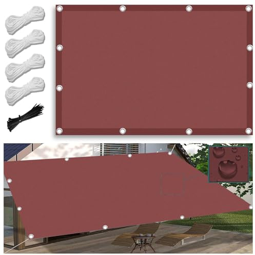 Sonnensegel Nach Maß mit ösen 2X5M Segeltuch mit ösen im Viele Größe und Farben, Schattierungsnetz inkl Befestigungsseile, UV-Schutz, Wetterfest für Garten Terrasse Balkon