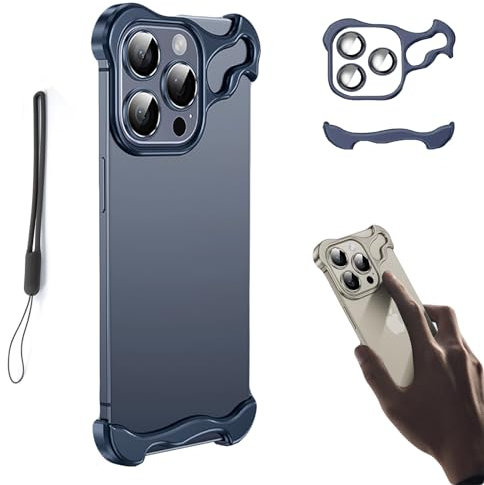 Pwzoax Alloy Armor for iPhone Case, AlloyArmor Premium Case, Alloyarmor Zinc Alloy Phone Case for iPhone 15 14 13 12 Pro Max (Blue,for iPhone12)