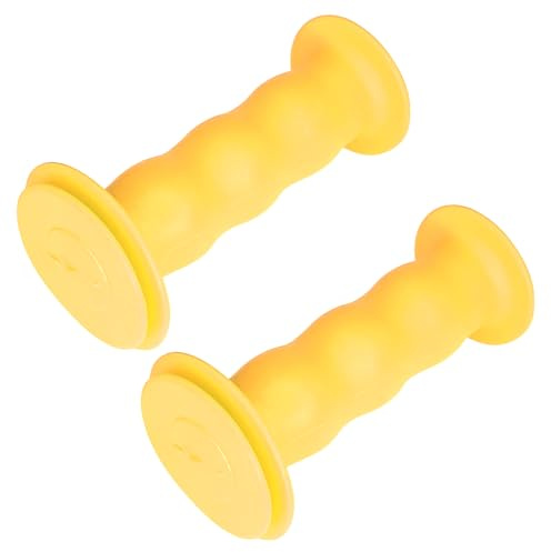 cyclingcolors Fahrradgriffe kinderfahrrad lenkergriffe mit sicherheits 19mm länge 85mm Griffe Gummi Grips griffgummi Dreirad Roller Paar, Gelb