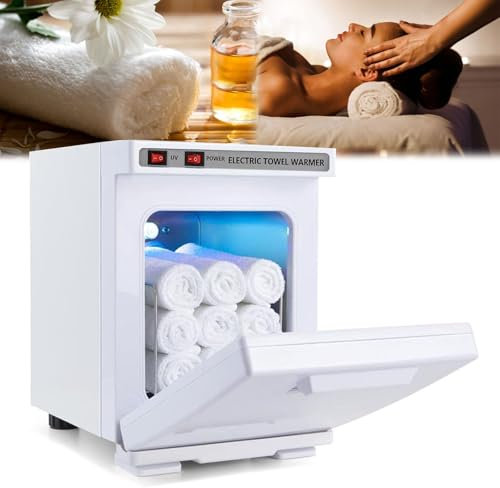 Aisny Calentador de Toallas, 176°F Calentador de Toallas Profesional Calentador de Toallas 360° Esterilizador Calentador de Toallas Eléctrico Calentador de Toallas para 9 Toallas, Blanco
