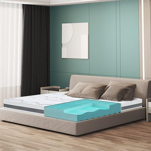 The White Stone Matratze 180 x 210 mit mittlerer Festigkeit | Höhe 16cm | Hypoallergener und atmungsaktiver Stoff | Orthopädische und selbstmodellierende Eigenschaften | Hergestellt in Italien