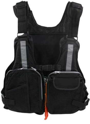 Schwimmweste Schwimmweste für 40-60 kg Ladung Rettungsjacke Erwachsener Verstellbarer Schnorchelweste reflektierende Schwimmhilfe für Erwachsene mit Multipockets Kajak Life Weste