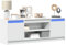 Homgoday TV-Schrank mit LED-Beleuchtung Fernsehschrank Fernsehschrank Lowboard für Fernseher Fernsehtisch mit Stauraum Wohnzimmer, Esszimmer, Schlafzimmer Weiß 139,5x34x50cm Holzwerkstoff