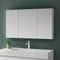 Mai & Mai Armoire Suspendue de Salle de Bain avec Miroir Armoire de Toilette Meuble Murale Miroir avec 3 Portes 120x15x70 cm Blanc Mat SpiegelSR-02