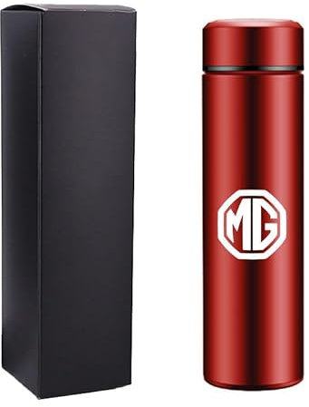 HTZSQ Auto Edelstahl Thermobecher für MG ZS EV 2021-2024,500ml Travel Mug Autobecher Kaffeebecher Isolierbecher Auslaufsicher to go aus Auto Accessories,Red