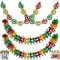 4Pcs Christmas Foil Hanging Decorations, 2M Each Red Green Gold Snowflake Star Garlands Xmas Party Ceiling Wall Holiday Decor Supplies