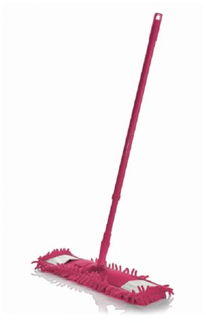 MIKONI Flacher Bodenwischer, Wischmopp Teleskopstiel, Faltbar Groß Mop, Wischer Boden Flachmopp für Hartholz Fliesen Marmor Laminat. Bodenwischer Mop Wischmop Wischer (Rosa)