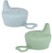 Vicloon Couvercles de Gobelets en Silicone, 2 Couvercles de Paille de Voyage Anti-éclaboussures en Silicone Souple, pour Nourrir Les Tout-petits et Voyager, pour Gobelets de 6,5 à 7,8 cm (vert/bleu)