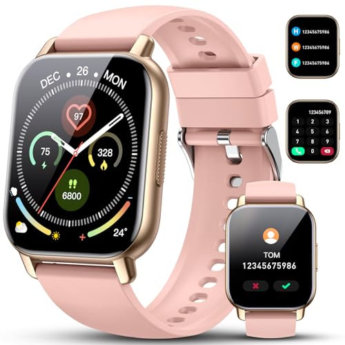 Smartwatch Uomo Donna con Effettua o Risposta Chiamate, 1.85 Orologio Smartwatch Contapassi/Sonno/Cardiofrequenzimetro, 110+ Modalità Sportivo Smart Watch, IP68 Orologio Fitness per Android iOS