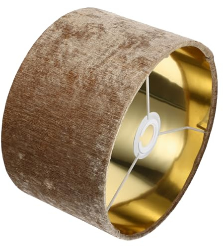 SHINEOFI Pantalla E27/e14 para Decorativa de Terciopelo Lámpara Dorado | Tejido y Metal, Suaviza la Luz Intensa, Instalación Sencilla, para Oficina y Pie