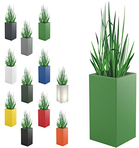 DEKOPOT Tower Pot Blumentopf Groß 70 x 35 x 35 cm | Pflanzkübel geeignet für Haus, Büro, Garten, Patio, Hotel, Restaurant, Balkon und Terrasse | moderner Gartentopf (Grün)
