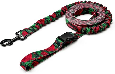 Helltails Ruckdämpfer Hundeleine mit Sicherheitskarabiner und Hüftgurt für Kleine, Mittelgroße und Große Hunde | Bungee Leine Hund | Trainingsleine mit Beckengurt | 2.4-4M Lange | Breite 2.5CM