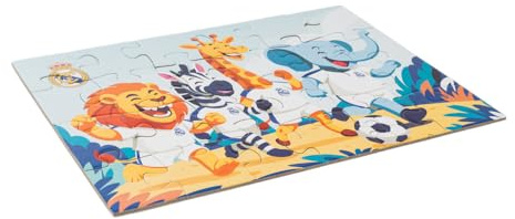 Miniland 24-teiliges Puzzle von Real Madrid, Kinderpuzzle mit Illustrationen von lustigen Spielen, für Jungen und Mädchen ab 3 Jahren, fördert Koordination, Beobachtung und Familienspiel