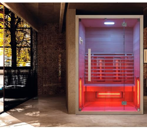 Bagno Italia Sauna infrarouge de 120 x 100 cm 5 radiants full spectrum chromothérapie bluetooth