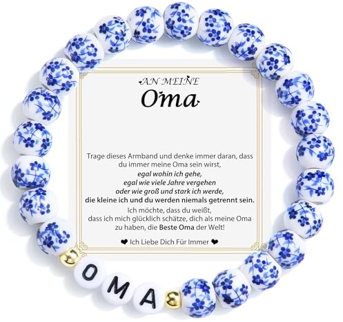 Shuxin Geschenke für Frauen, Keramikperlen Armband für Mama Oma, Geschenke für Mama Oma zum Geburtstag Weihnachten Muttertag