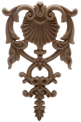 Holzfiguren-Applikationen, Holzaufkleber, Dekoration, Antik, Lang, Groß, Blumenmuster, Holzmöbel, Schrankwände, C231,3