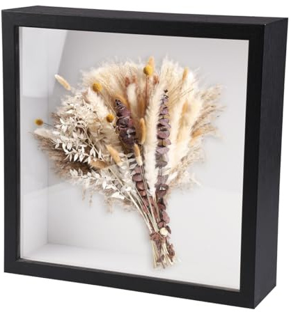 Tiefer Bilderrahmen zum Befüllen 22 x 22 cm, Quadrat Bilderrahmen 3D Bilderrahmens Tief Schaukasten Bilderrahmens für Medaillen, Blumenerinnerungen, Foto, Erinnerungsstücke