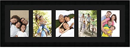 Cadres Photos pêle mêle multivues Noir 5 Photo(s) 13x18 Passe Partout, Cadre Photo Mural 73x23 cm Noir, 3 cm de Largeur