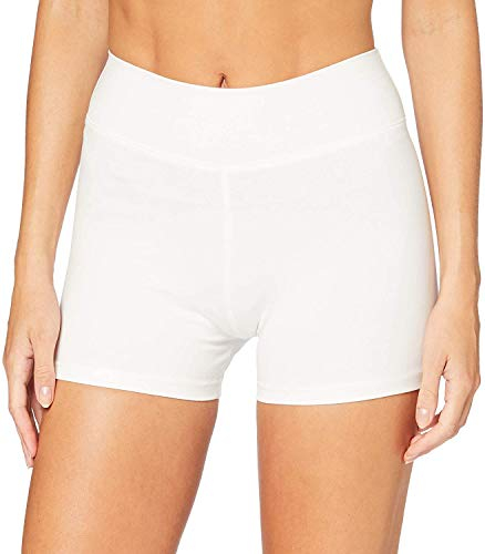 4How Damen Tights Unterrock kurz eng Sport Sporthose Radlerhose Fitness Pole Yoga Shorts Tanzen Hotpants Volleyball Shorts weiß M