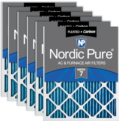 Nordic Pure 10x24x1 Pleated MERV 7 Plus Carbon Air Filters 6 Pack