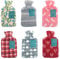 Hot Water Bottle with Soft Fleece Cover Random Design