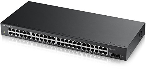 Zyxel Switch Gigabit 48 ports | Gestion intelligente | Montage en rack avec 2 ports SFP | VLAN, IGMP, QoS | Garantie à vie [GS1900-48]