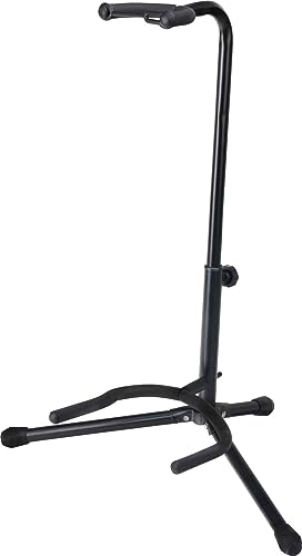 Rocktile GSN-01 Gitarrenständer mit Halsstütze (höhenverstellbar 60-70cm, Standfläche 53 x 30 cm, auch für Bass, Banjo o.ä.) schwarz
