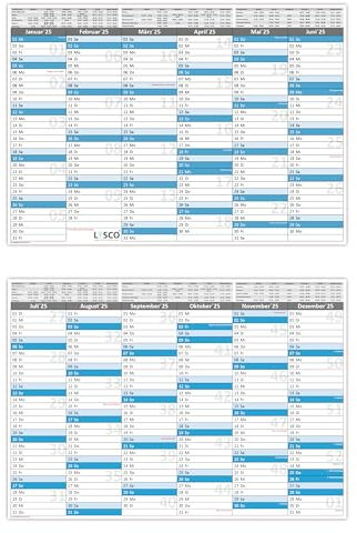 Tafelkalender DIN A4 2025 (5 Stück) Format (210 x 297 mm) 300g BD Papier sehr gut beschreibbar