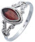 mantraroma Silber Ring Damen 925 Granat facettiert Edelstein rot ausgefallen verspielt