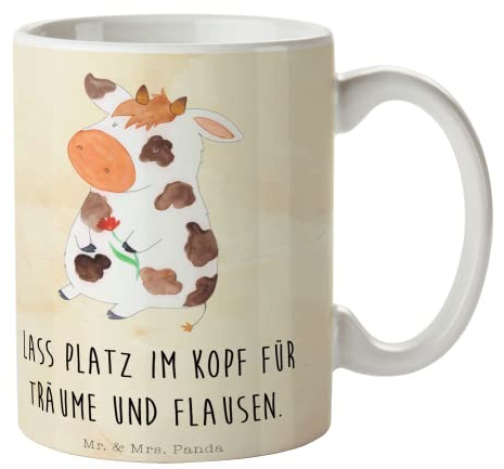 Mr. & Mrs. Panda Kaffeebecher Kuh - Geschenk, Landwirtin, Bedruckte Tasse, Kaffeetasse, Teetasse, Spruch, hochwertige, Motivtion, Hof, Milch, Kühe