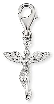 Engelsrufer Damen Charm Anhänger Schutzengel Symbol Silber aus Sterling Silber - Karabinerverschluss - nickelfrei